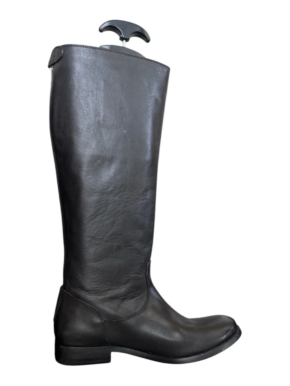 Frye Melissa Buckle Back Black Women's Riding Boots - Classic Tall Leather Boots